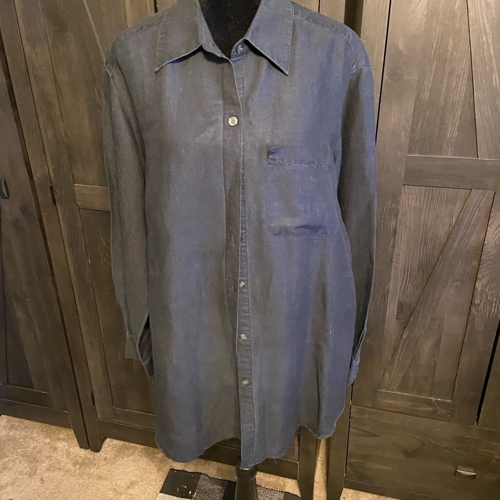 Crazy Horse a Liz Claiborne Black basic Long Sleeve Blouse Size L